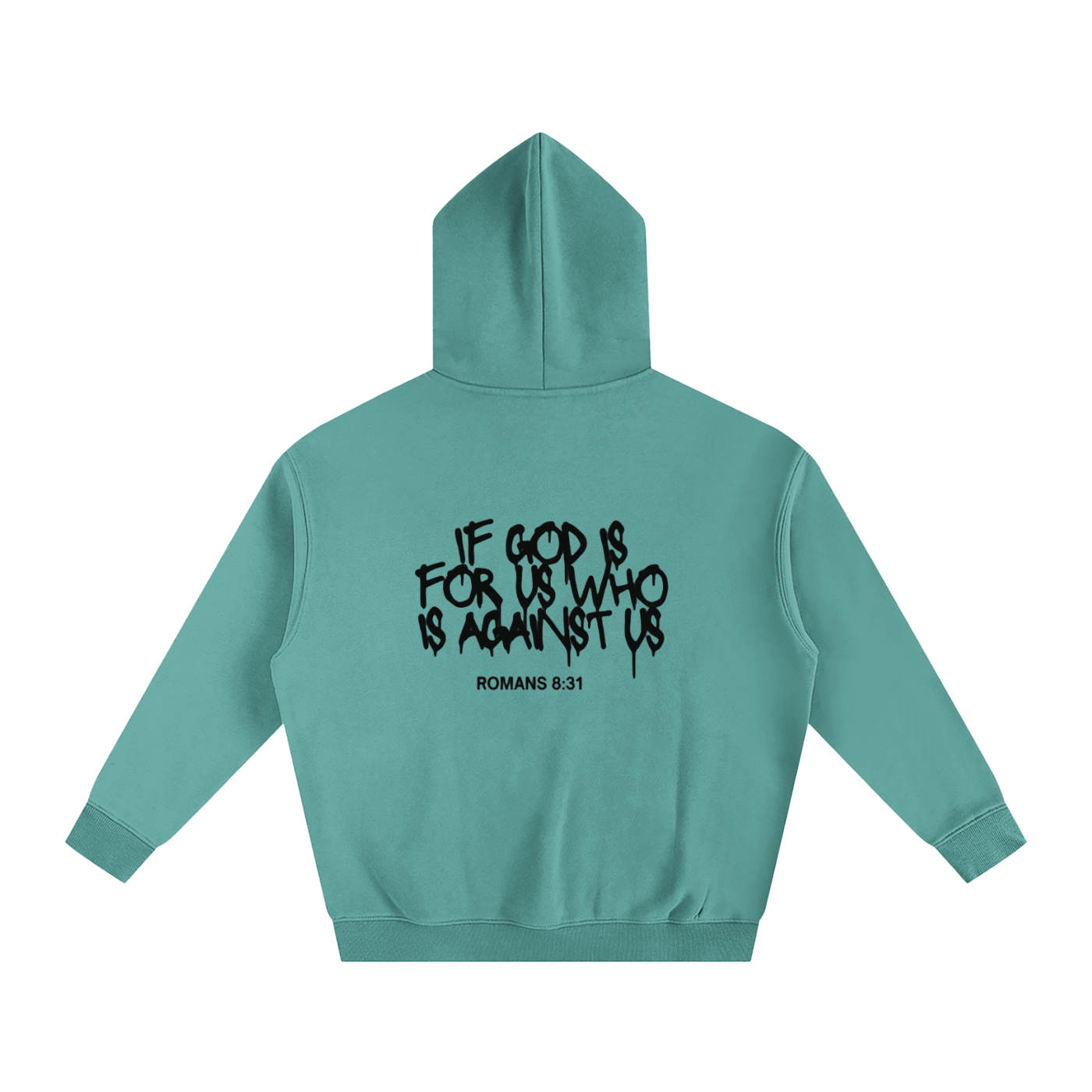 Romans 8:31 Oversize Fleeced Hoodie #2